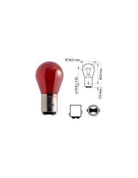 LAMPARA PILOTO 12V 21/5W ROJA 2 UNIDADES
