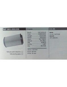 FILTRO DE ACEITE BMW 3... 2