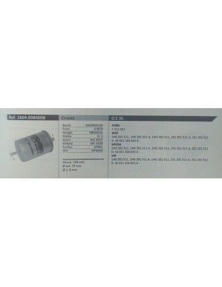 FILTRO DE COMBUSTIBLE AUDI/FORD/SEAT/SKODA/VOLKSWAGEN