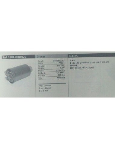 FILTRO DE COMBUSTIBLE FORD...