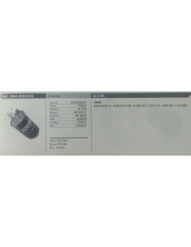 FILTRO DE COMBUSTIBLE FORD FIESTA...