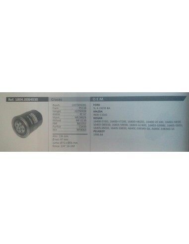 FILTRO DE COMBUSTIBLE NISSAN...