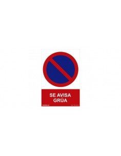 SEÑAL SE AVISA GRUA 30 X 40 CM