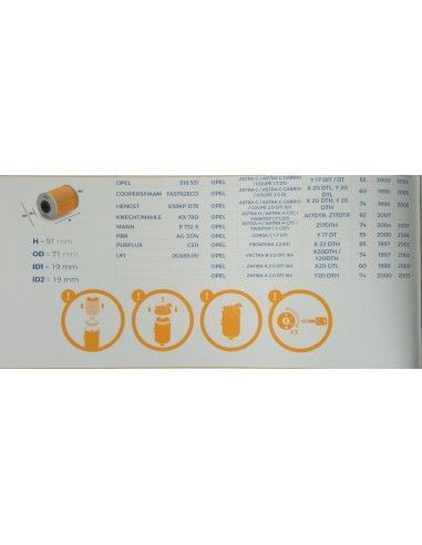 FILTRO DE COMBUSTIBLE OPEL...