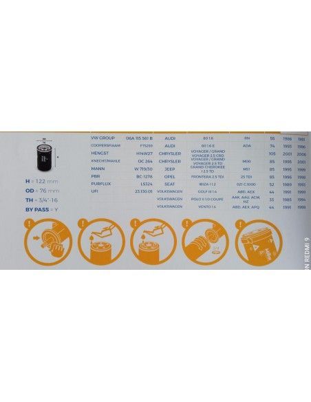 FILTRO DE ACEITE AUDI/SEAT/SKODA/VOLKSWAGEN