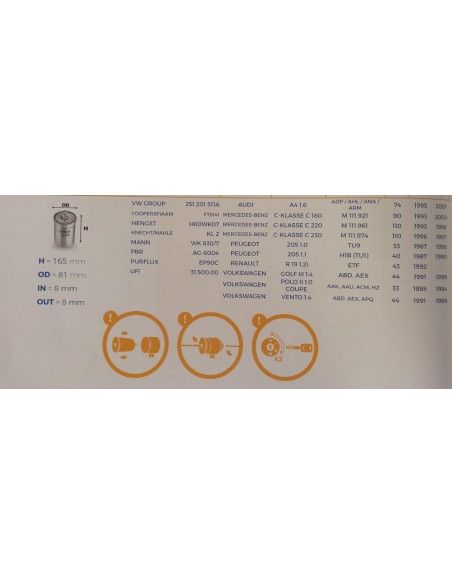 FILTRO DE COMBUSTIBLE AUDI/FORD/SEAT/SKODA/VOLKSWAGEN