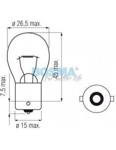 LAMPARA P21W 12V 21W AMBAR... 2