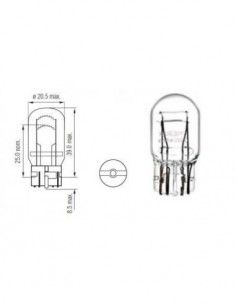 LAMPARA WEDGE T20 12V 21W 2