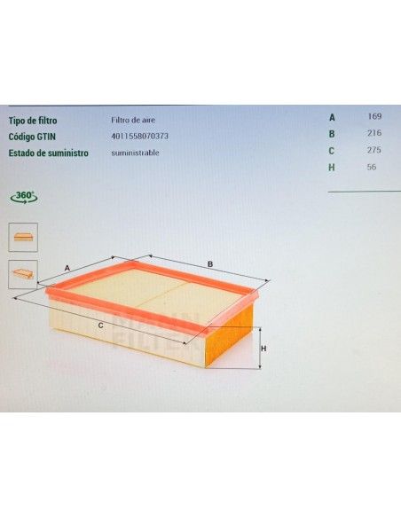 FILTRO AIRE LAND ROVER DISCOVERY/EVOQUE/RANGE ROVER/JAGUAR E-PACE