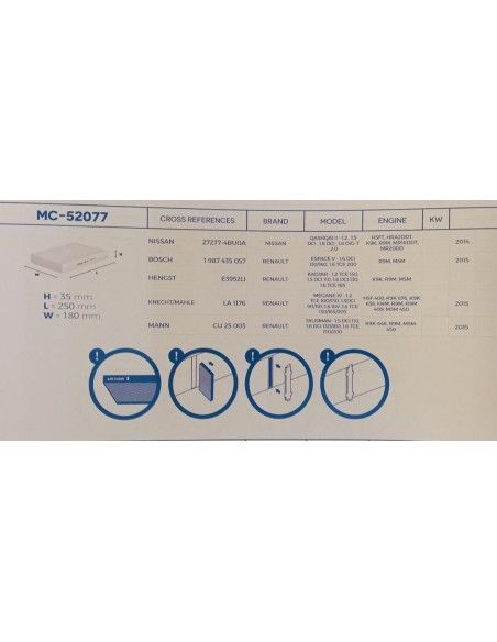 FILTRO DE HABITACULO NISSAN QUASHQAI/RENAULT ESPACE/KADJAR/MEGANE IV/SCENIC IV/TALISMAN
