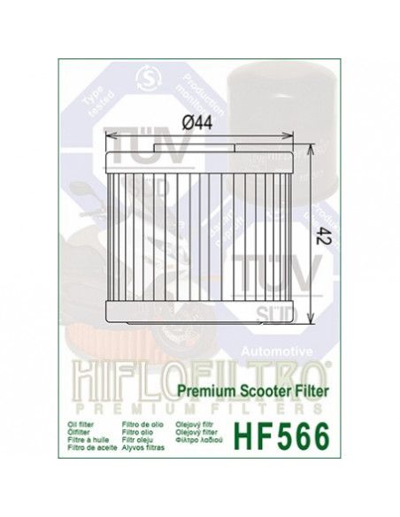 FILTRO DE ACEITE HIFLOFILTRO KYMCO