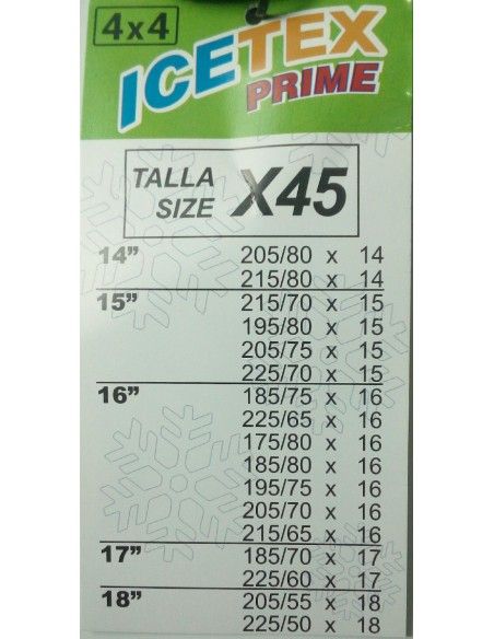 FUNDAS ANTIDESLIZANTES 4 X 4 ICETEX GRUPO 45