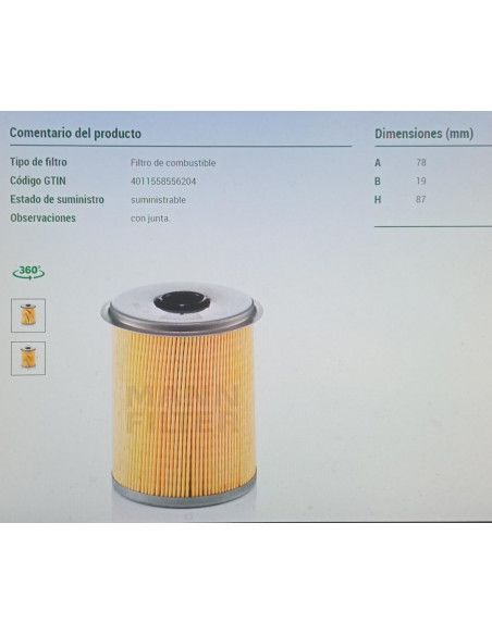 FILTRO DE COMBUSTIBLE RENAULT CLIO I/MEGANE I/SAFRANE