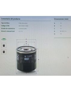 FILTRO DE ACEITE OPEL ASTRA... 2
