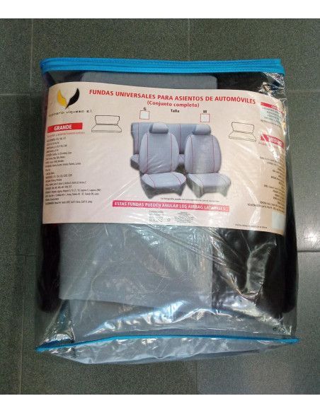 FUNDAS DE ASIENTOS UNIVERSALES TAVI TALLA M NEGRO/GRIS