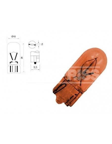 LAMPARA CONTROL T10 12V 5W AMBAR