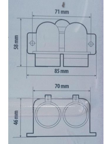 TOMA DOBLE 12/24V 15A IMPERMEABLE