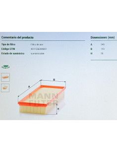 FILTRO DE AIRE FORD MONDEO 2