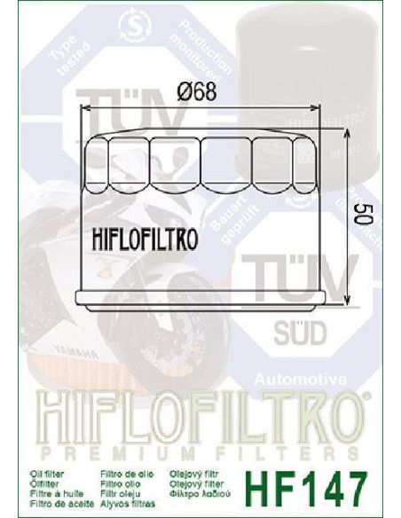 FILTRO DE ACEITE HIFLOFILTRO KYMCO/YAMAHA