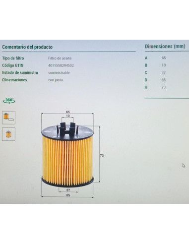 FILTRO ACEITE AUDI/SEAT/SKODA/VOLKSWAGEN