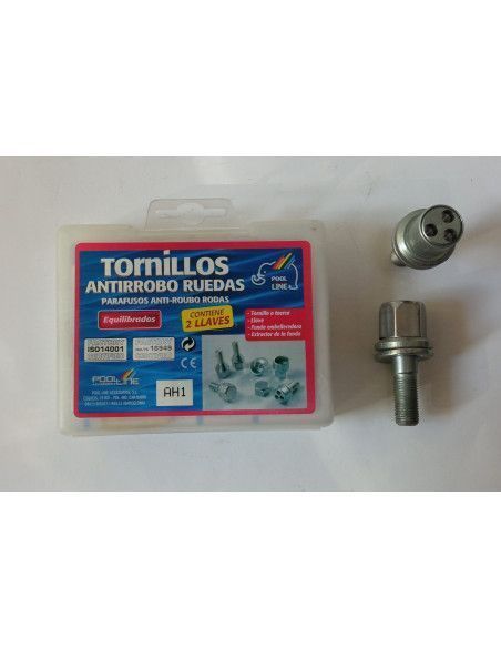 TORNILLOS ANTIRROBO DE RUEDAS AH1 PARA PEUGEOT 106/205/206/309/405/605 LLANTA ALUMINIO