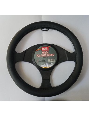 FUNDA DE VOLANTE POLIPIEL NEGRA 38CM IML