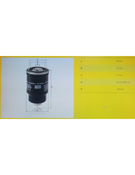 FILTRO DE COMBUSTIBEL NISSAN ALMERA/CABSTAR/NAVARA/PATHFINDER/PICK UP/PRIMERA/SERENA/TERRANO II/VANETTE/XTRAIL