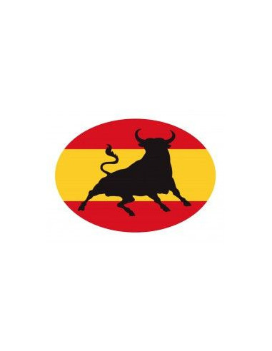 ADHESIVO TORO BANDERA OVALADO 80 X 55 MM