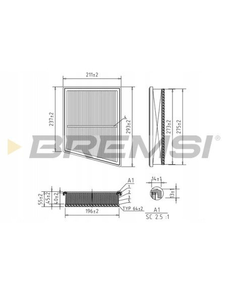 FILTRO AIRE BMW SERIE 1/2/X1/X2/MINI/ZINORO