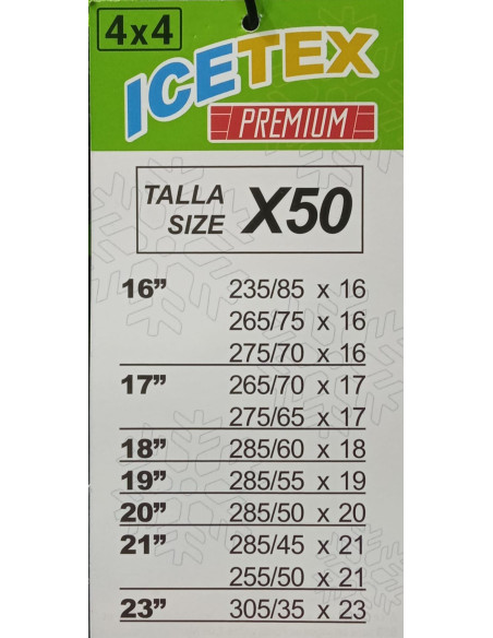 FUNDAS ANTIDESLIZANTES 4 X 4 ICETEX GRUPO 50