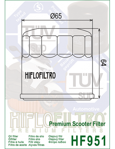 FILTRO DE ACEITE HIFLOFILTRO HONDA...