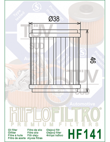 FILTRO DE ACEITE HIFLOFILTRO YAMAHA...