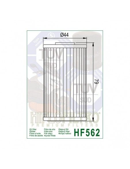 FILTRO DE ACEITE HIFLOFILTRO KYMCO DINK/GRAND DINK/VENOX